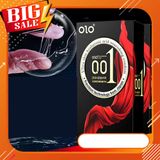 Bao cao su OLO Thin 001 mm Square Black, bcs siêu mỏng chống xuất tinh sớm kéo dài thời gian