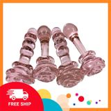 (Che Tên Khi Giao) Plug Thủy Tinh Hoa Hồng Pha Lê Tinh Xảo Chuẩn Auth