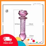 (Che Tên Khi Giao) Plug Thủy Tinh Hoa Hồng Pha Lê Tinh Xảo Chuẩn Auth