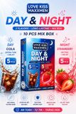 Bao Cao Su LoveKiss Maxxmen Day&Night Siêu Mỏng Truyền Nhiệt Hương Cola Kéo Dài Thời Gian - Hộp 10 Cái