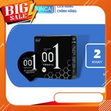 Bao cao su 001 JUNCAI Spot Particle hộp 2 cái, bcs siêu mỏng 001mm nhiều ɡel có gai liti kéo dài thời gian