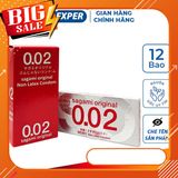 Bao cao su Sagami Original 0.02 hộp 2 cái, bcs siêu mỏng chống xuất tinh sớm kéo dài thời gian