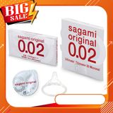 Bao cao su Sagami Original 0.02 hộp 2 cái, bcs siêu mỏng chống xuất tinh sớm kéo dài thời gian