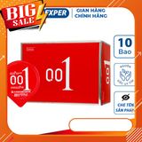Bao cao su 001 JUNCAI đỏ, bcs 0.01mm nhiều ɡel tăng khoái cảm kéo dài thời gian quan hệ