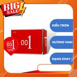 Bao cao su 001 JUNCAI đỏ, bcs 0.01mm nhiều ɡel tăng khoái cảm kéo dài thời gian quan hệ