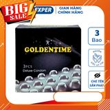 Bao cao su Goldentime BigDots, bcs siêu mỏng có gai cổ thắt tăng khoái cảm kéo dài quan hệ