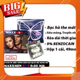 Bao cao su Maxxmen 0.03 Size nhỏ, Kéo dài thời gian, Siêu mỏng siêu truyền nhiệt, Tinh chất bạc hà mát lạnh - hộp 1 bao 797744