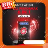 Bao cao su Shell Performax 6in1 gân gai và điểm nổi, hỗ trợ kéo dài thời gian hộp 10 cái Chính Hãng