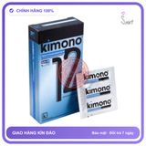 (Che Tên) Bao cao su Kimono xanh, gân gai, mang lại cảm giác mới lạ, Hộp 12 Bảo Mật Tuyệt Đối
