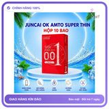 (Che Tên) Bao cao su Juncai đỏ dài 001, siêu mỏng, trơn, cảm giác chân thật Bảo Mật Tuyệt Đối