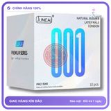 (Che Tên) Bao cao su Juncai Pro 5in1 siêu mỏng 001, kéo dài thời gian, gai nhỏ Hộp Trắng Kín