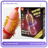 (Che Tên) Bao Cao Su Gai Lớn Super Gold Condon Nhật Bản hộp 2 cái - Hàng Mới Về