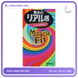 (Che Tên) Bao cao su ôm sát size 49mm Nhật Bản Sagami Miracle Fit Hộp 10 Cái Chuẩn Auth