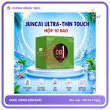 (Che Tên) Bao cao su Juncai Touch siêu mỏng 001, trơn, chân thật, Hộp 10 bao Giao Nhanh Toàn Quốc