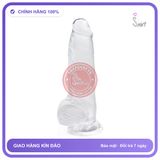 (Che Tên) Dương Vật Giả Đường Kính 5cm Trong Suốt Không Rung Hộp Trắng Kín