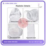 (Che Tên) Dương Vật Giả Đường Kính 5cm Trong Suốt Không Rung Hộp Trắng Kín