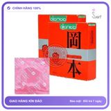 (Che Tên) Bao Cao Su Hương Dâu Okamoto Strawberry - Nhật Bản Hộp Trắng Kín