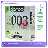 (Che Tên) Bao Cao Su Okamoto 0.03 Platinum Siêu Mỏng Ôm Khít H3 Giao Nhanh Toàn Quốc