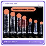 (Che Tên) Dương Vật Giả Trong Suốt/Đen Không Bìu Size Tùy Chọn Hộp Trắng Kín