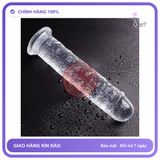 (Che Tên) Dương Vật Giả Trong Suốt/Đen Không Bìu Size Tùy Chọn Hộp Trắng Kín