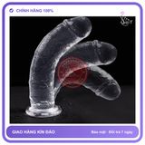 (Che Tên) Dương Vật Giả Trong Suốt/Đen Không Bìu Size Tùy Chọn Hộp Trắng Kín