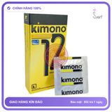 (Che Tên) Bao cao su Kimono hộp 12 bao, mỏng, trơn, cảm giác chân thật Bảo Mật Tuyệt Đối