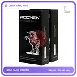 (Che Tên) Bao cao su Rocmen đen gân gai, kéo dài thời gian, Hộp 10 bao Cao Cấp Bảo Đảm