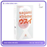 (Che Tên) Bao cao su Sagami Superthin trơn, cảm giác chân thật, Hộp 10 bao - Hàng Mới Về