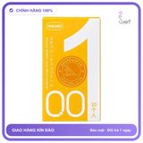 (Che Tên) Bao cao su Meolo 001 vàng gân gai, mỏng, cảm giác mới lạ, nhỏ gọn Chuẩn Auth