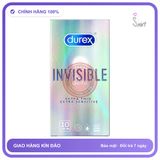 (Che Tên) Bao Cao Su Durex Invisible Siêu Mỏng Chính Hãng Hộp 10s Hỗ Trợ 24/7
