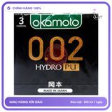 (Che Tên) Bao Cao Su Siêu Mỏng Nhật Bản Okamoto 0.02 Hydro PU Hộp Trắng Kín