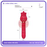(Che Tên) Dương vật giả máy massage 2 đầu kèm lưỡi liếm hình bông hoa hồng Hỗ Trợ 24/7