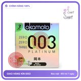 (Che Tên) (Snapshop) Bao cao su Okamoto 0.03 Platinum - Siêu mỏng, không mùi - Hộp 3 cái Chính Hãng Hộp Trắng Kín