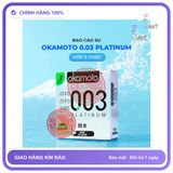 (Che Tên) (Snapshop) Bao cao su Okamoto 0.03 Platinum - Siêu mỏng, không mùi - Hộp 3 cái Chính Hãng Hộp Trắng Kín