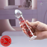 (Snapshop) Dương vật thuỷ tinh MizzZee Glass Dildo hoạ tiết trái tim Chính Hãng