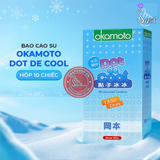 (Snapshop) Bao cao su Okamoto Dot De Cool - Gai lạnh, kéo dài thời gian - Hộp 10 cái Chính Hãng