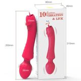 Máy Rung Liếm Akasi 2in1 Lưỡi Ngoáy Mô Phỏng Tự Nhiên Đầu Rung, 10 Chế Độ
