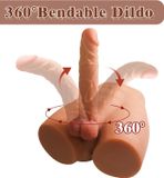 Búp Bê Bán Thân Nam 3.7kg Dildo 21cm Uốn Cong 360° + Hậu Môn Sâu 14cm Unisex 2 Trong 1
