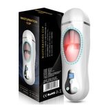 Âm đạo giả rung phát nhiệt liếm có âm thanh sạc USB Wanle King Masturbation