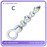 Plug phích cắm hậu môn Thủy Tinh Xoắn Ốc C Sọc 2 Màu