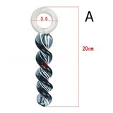 Plug phích cắm hậu môn Thủy Tinh Xoắn Ốc A Đen