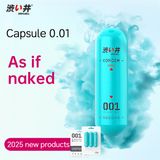 Bao cao su siêu mỏng DryWell PU 001 Nude & Thin C-40 Trắng Hộp 3 cái
