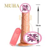 Dương vật giả có đế hít rung dùng pin Muha