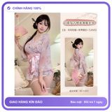 Áo ngủ sexy Kimono Voan AN01 Hồng