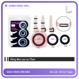Chai xịt kéo dài thời gian quan hệ TITAN Vòng đeo dương vật bộ 3 vòng, chống xuất tinh sớm, Cao Su co giãn cao cấp, Không đứt, Che Tên
