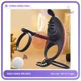 (Che Tên) Vòng Đeo Dương Vật 3 Khoen Rung Lưỡi Liếm — Điều Khiển Từ Xa - Hàng Mới Về
