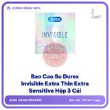 Bao cao su Durex Bao cao su durex hộp 3 cái, che tên sản phẩm bảo mật kín đáo khi đặt hàng