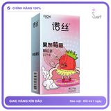 Bao cao su Nox Sure Enough Strawberry hương dâu hạt nổi hộp 10 cái