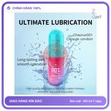 Bao cao su DryWell PU 001 Ultimate Lubrication siêu mỏng siêu gel vỉ 3 viên