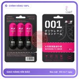 Bao cao su DryWell PU 001 Numbness Orgasm siêu mỏng tăng khoái cảm vỉ 3 viên